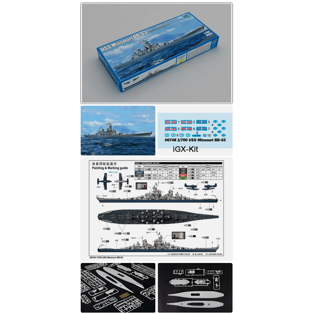 Trumpeter 06748 1/700 Scale US - đánh giá và giá Model Kit Uss Missouri
